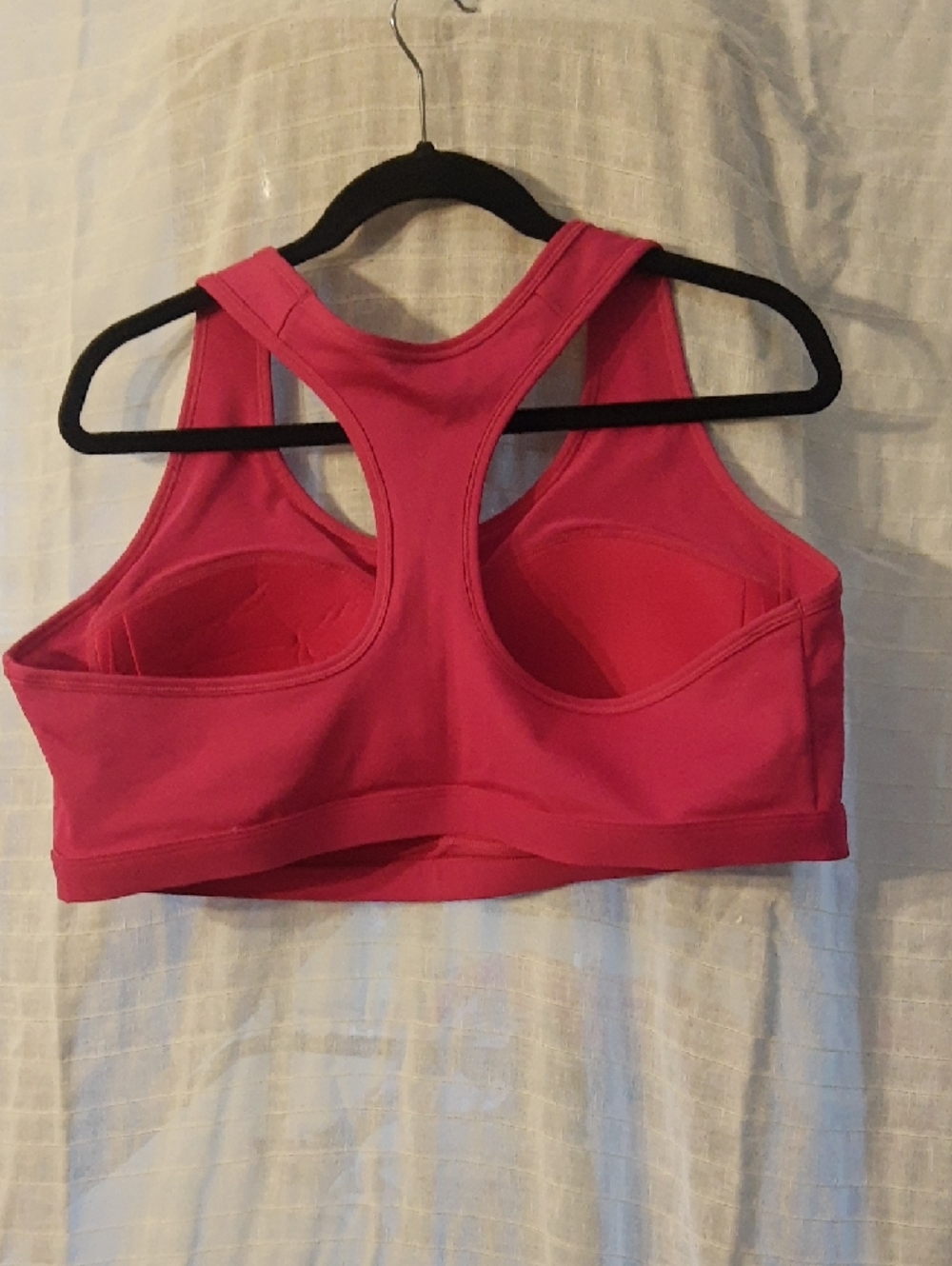 Nike Pink Racerback Sports Bra with White Swoosh - Picture 3 of 4